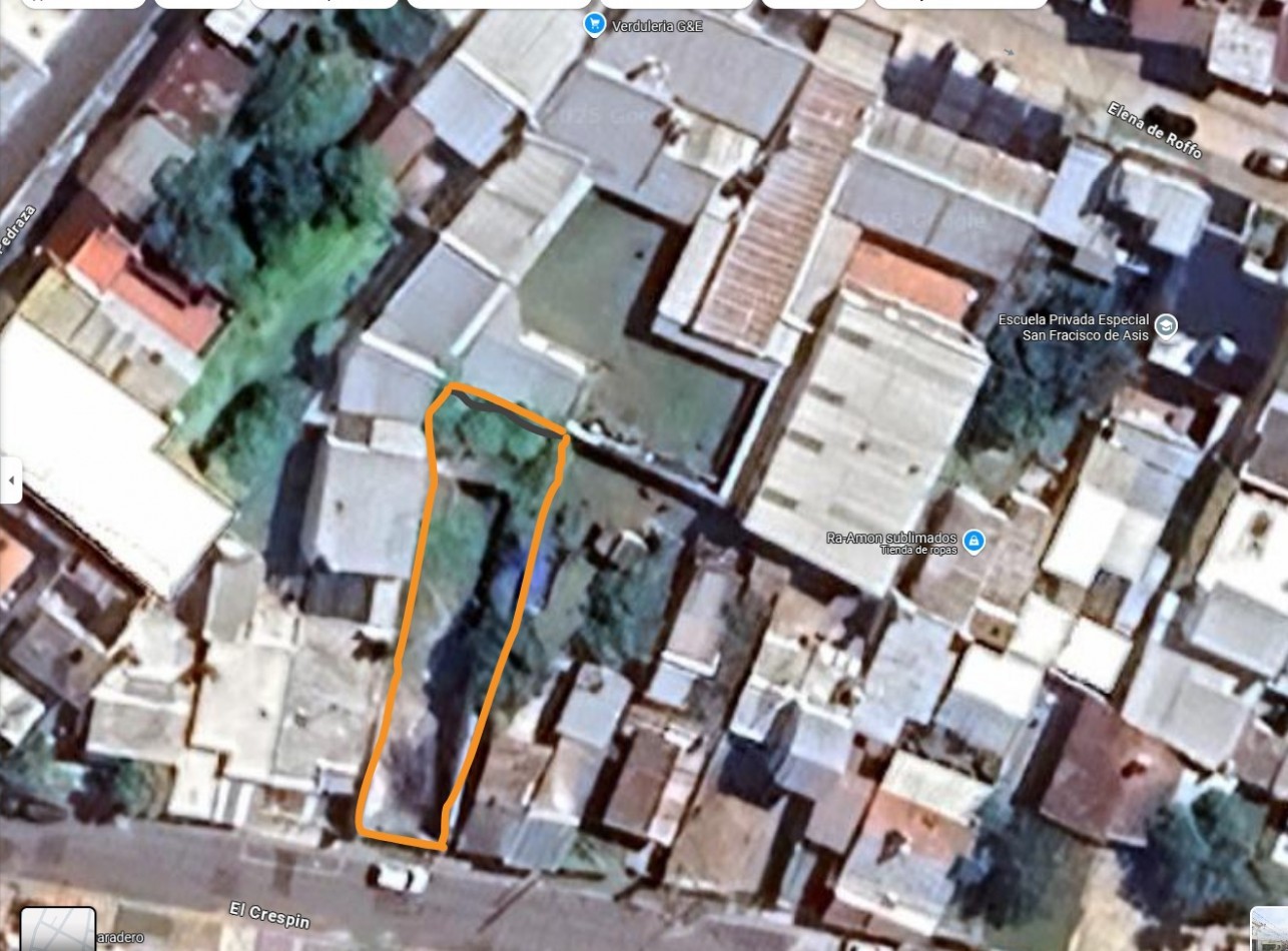 LOTE EN VENTA  CALLE EL CRESPIN AL 169