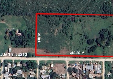 LOTE A LA VENTA EN CALLE JUAN B JUSTO Y GOBERNADOR PARERA IDEAL PARA LOTEO